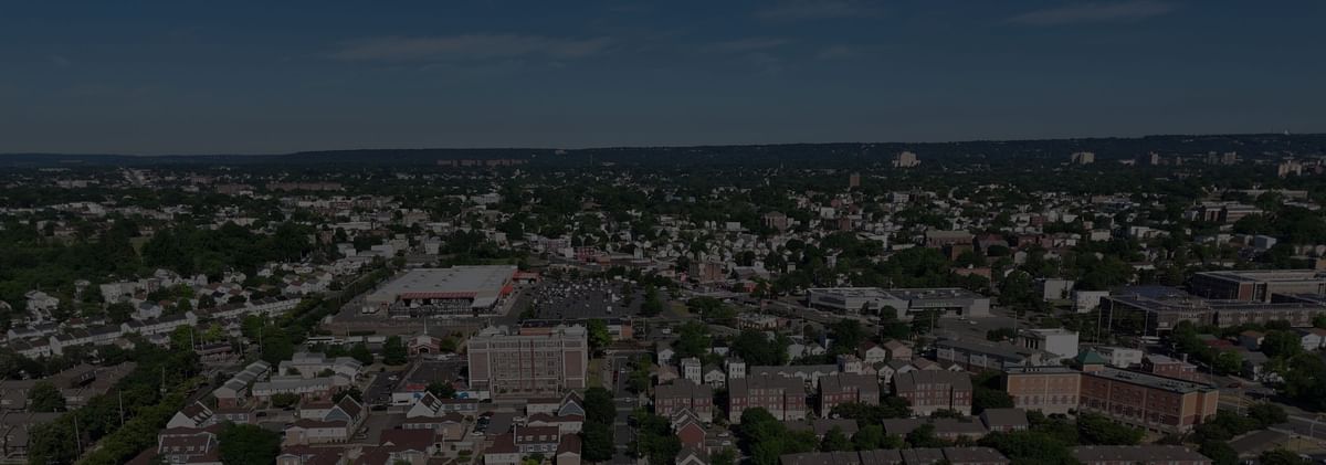 City skyline with black overlay